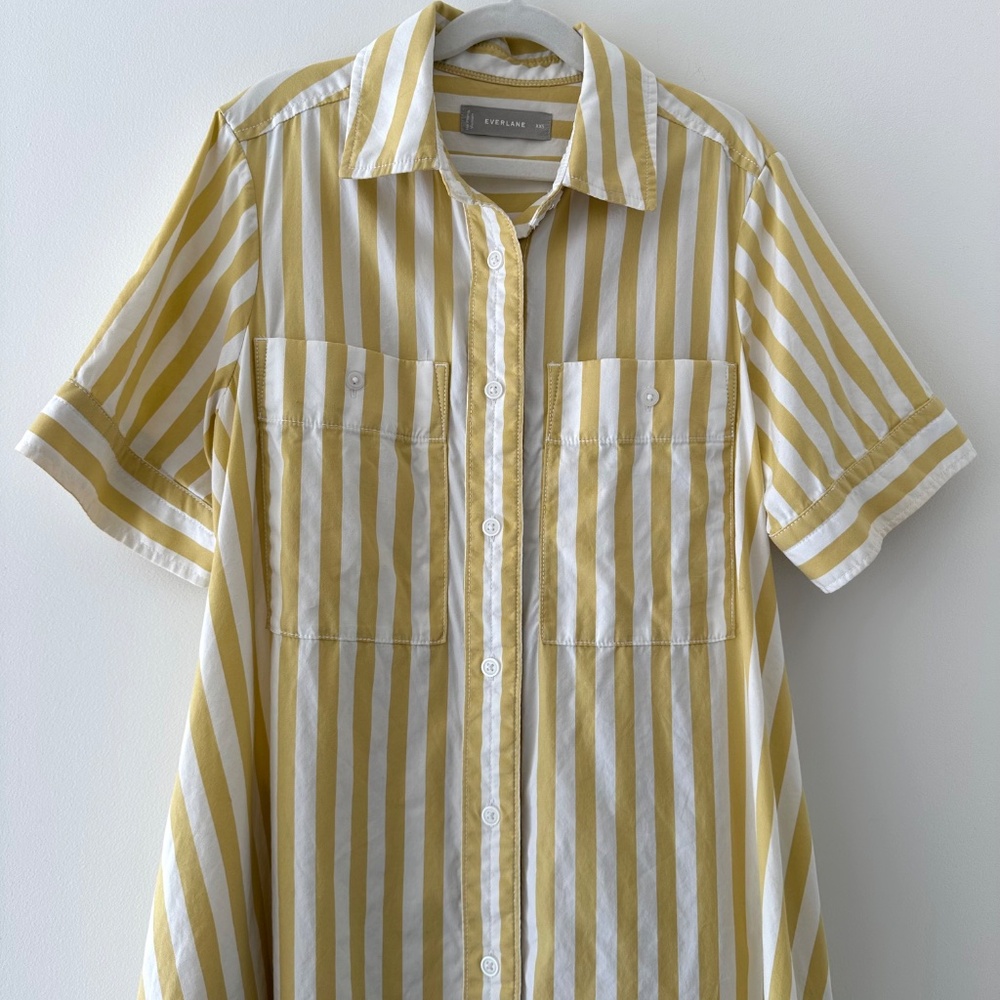 Everlane Day Tripper Dress - Yellow & White Striped XXS - Picture 4 of 14